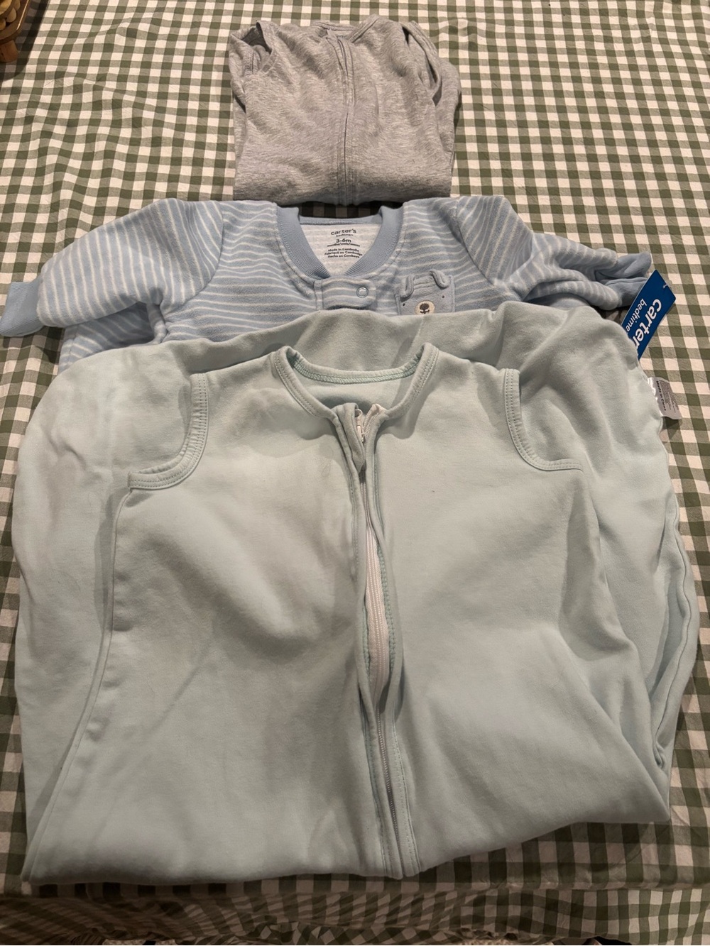 Carter's Light Blue Infant Sleep Sack + Blue Striped Pajama Set